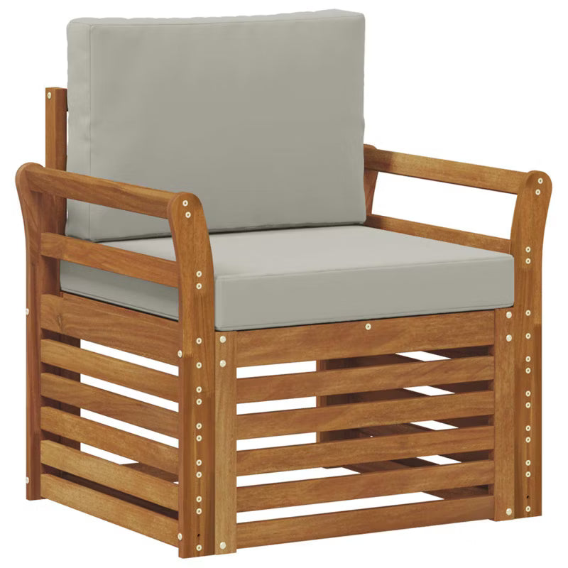 Havesofa Akacietræ 59x59 cm Brun med Hynder