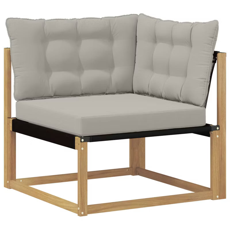Havesofa Akacietræ 83x83 cm Hvid med Hynder