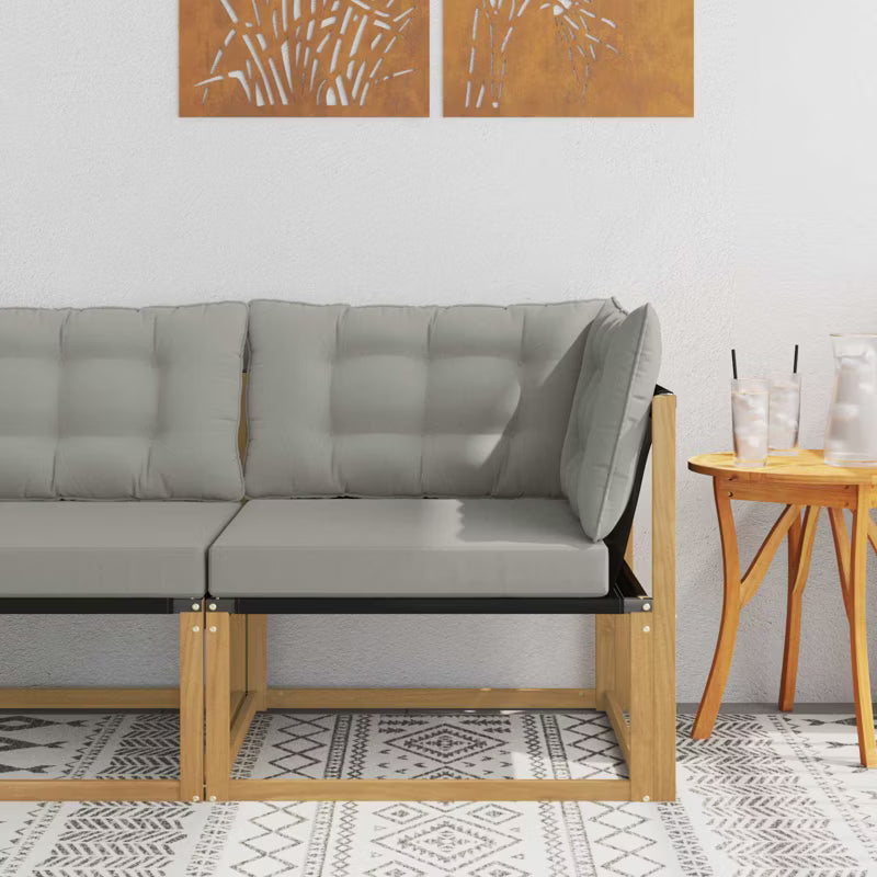 Havesofa Akacietræ 83x83 cm Hvid med Hynder