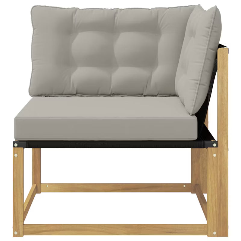 Havesofa Akacietræ 83x83 cm Hvid med Hynder