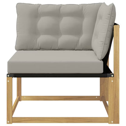 Havesofa Akacietræ 83x83 cm Hvid med Hynder