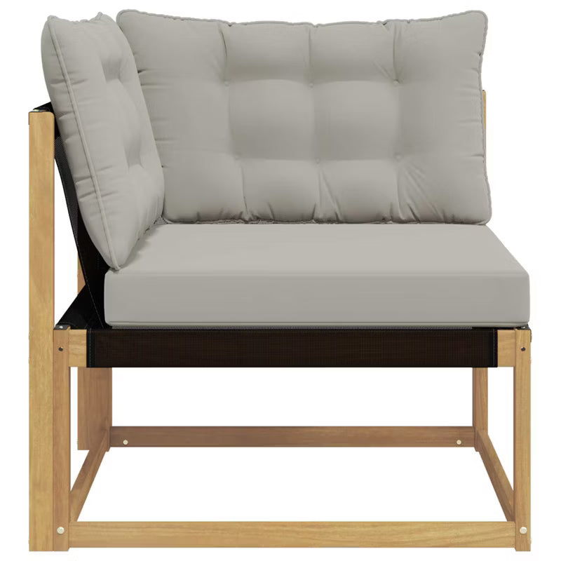 Havesofa Akacietræ 83x83 cm Hvid med Hynder