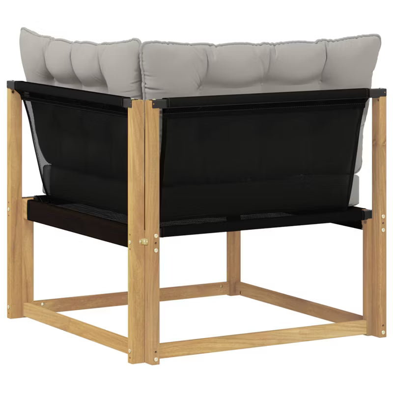 Havesofa Akacietræ 83x83 cm Hvid med Hynder