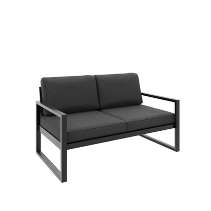 Havesofa Alicante 2-Personers Grafit med Sorte Ben