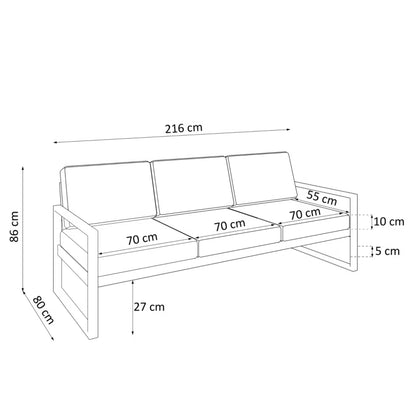 Havesofa Alicante 216x80x86 cm