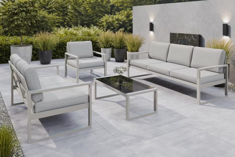 Havesofa Alicante 3-Personer 216x80 cm Lysegrå