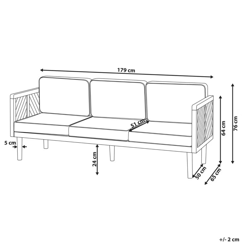 Havesofa Baratti 179x65 cm Akacietræ Brun