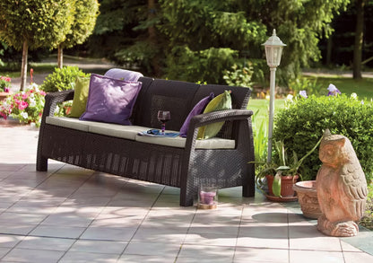 Havesofa Corfu 3-Personer Brun