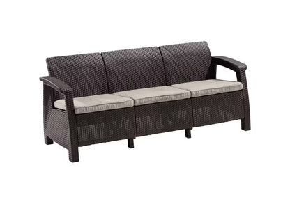 Havesofa Corfu 3-Personer Brun