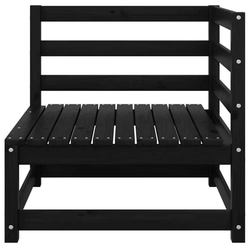 Havesofa Fyrretræ Sort med Hynder WM-805734
