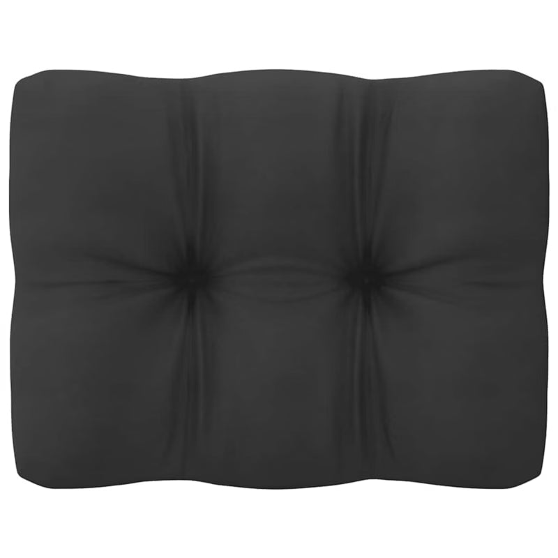 Havesofa Fyrretræ Sort med Hynder WM-805734