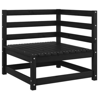 Havesofa Fyrretræ Sort med Hynder WM-805734
