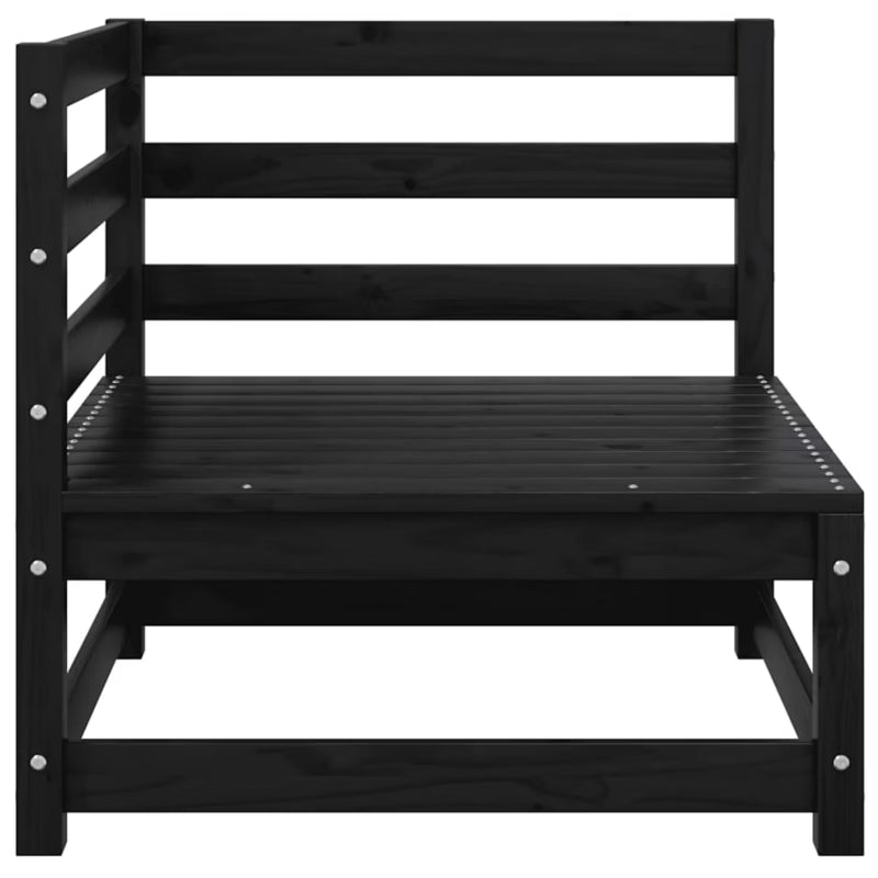 Havesofa Fyrretræ Sort med Hynder WM-805734