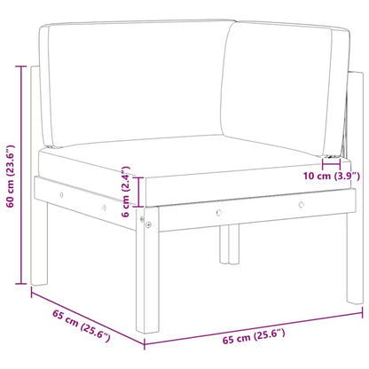 Havesofa Hjørnemodul Akacie 65x65 cm Brun