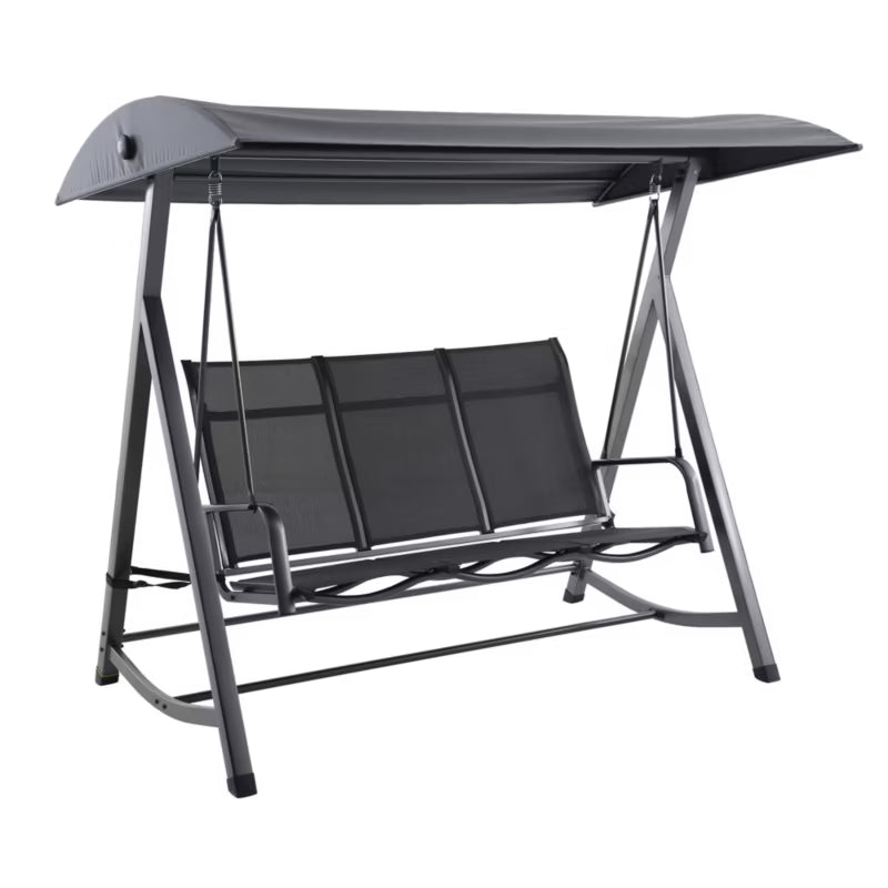 Havesofa Melania 3-Personers 181 cm Sort Stål Aluminium
