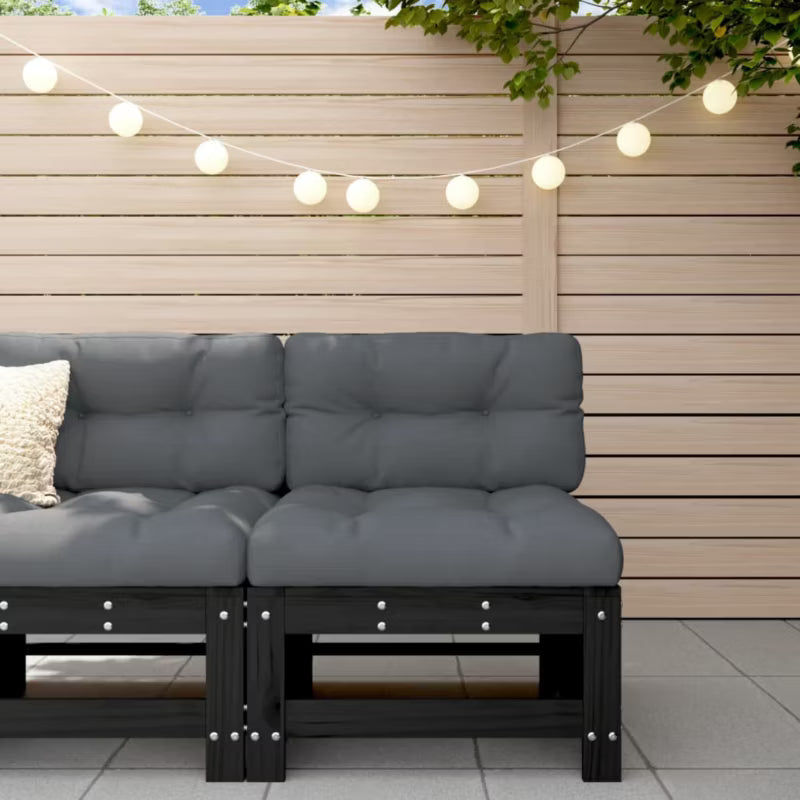Havesofa Modul 57,5x63,5x60 cm Sort Fyrretræ