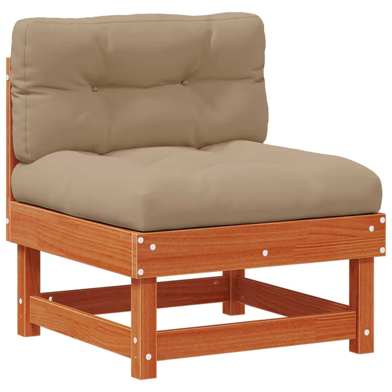 Havesofa Modul 61x60,5 cm Brun Fyrretræ med Hynder