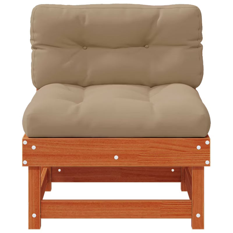Havesofa Modul 61x60,5 cm Brun Fyrretræ med Hynder