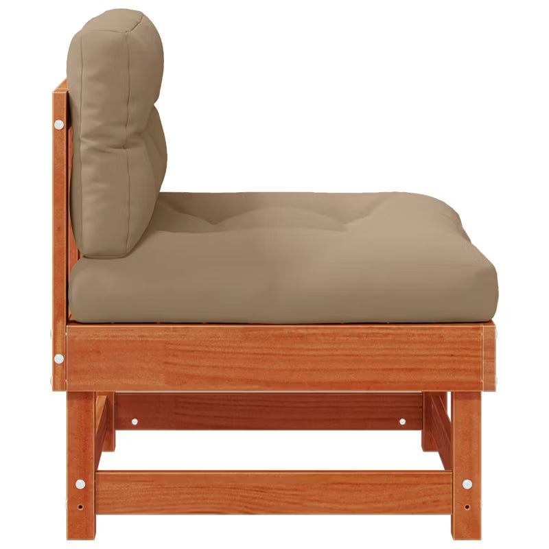 Havesofa Modul 61x60,5 cm Brun Fyrretræ med Hynder