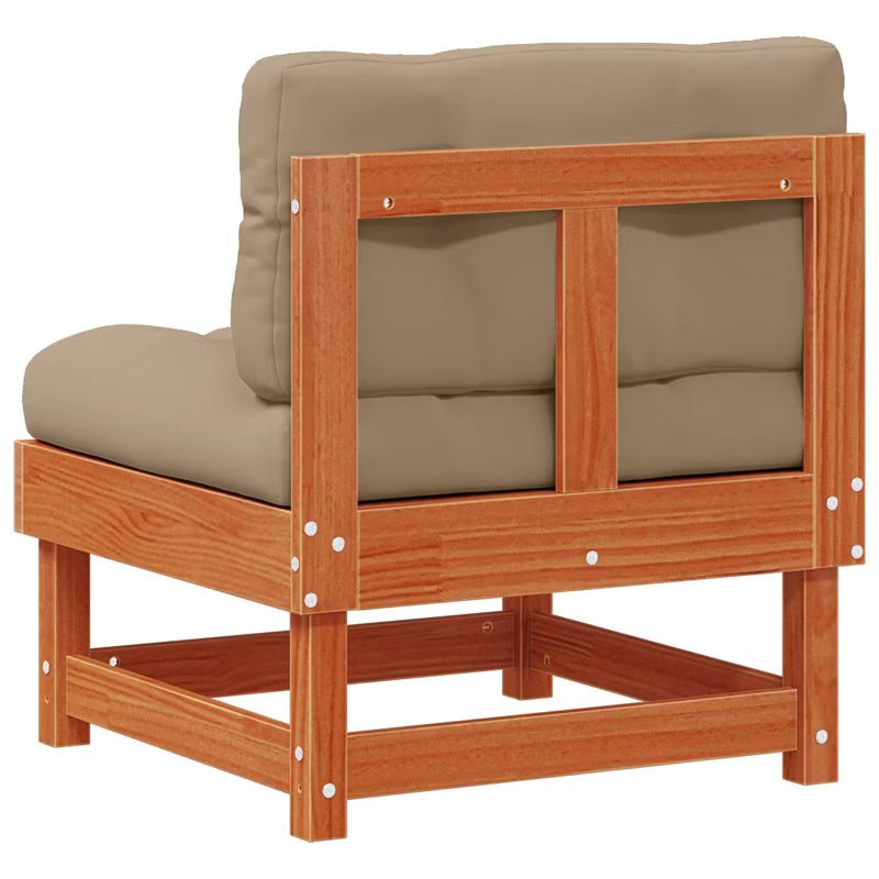 Havesofa Modul 61x60,5 cm Brun Fyrretræ med Hynder