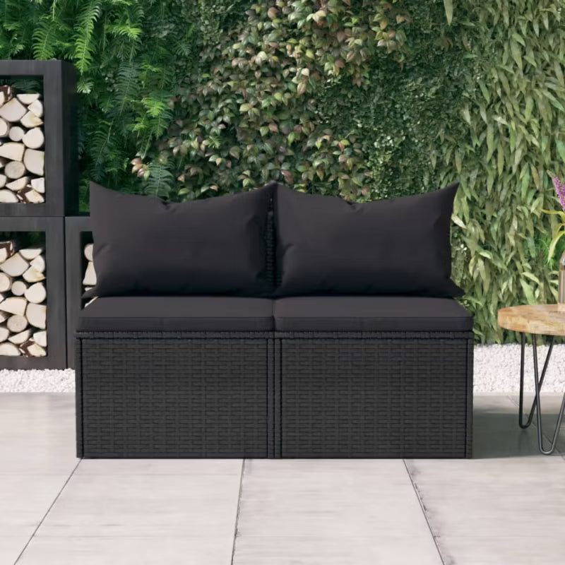 Havesofa Modul Poly疏rattan 54x63 cm Sort 2 Stk.