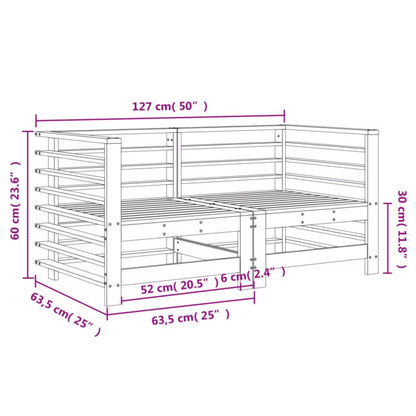 Havesofa Modul WM-825635 63,5x63,5 cm Brun Fyrretræ 2 Stk.