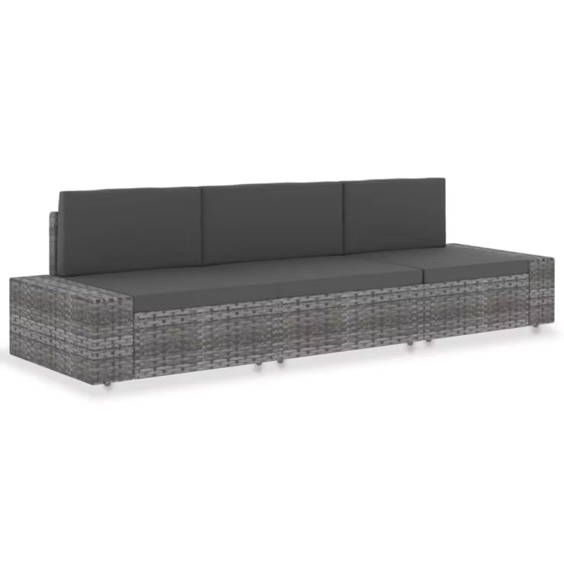 Havesofa Modulær Polybamus Grå med Hynder