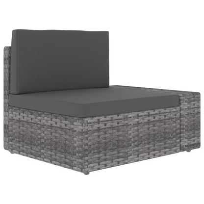Havesofa Modulær Polybamus Grå med Hynder