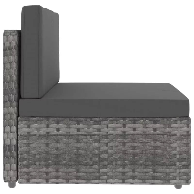 Havesofa Modulær Polybamus Grå med Hynder
