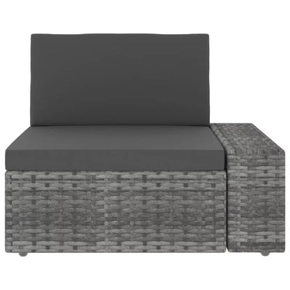Havesofa Modulær Polybamus Grå med Hynder