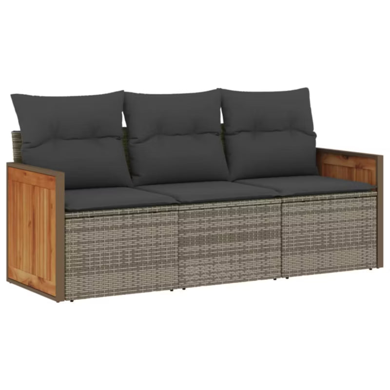 Havesofa Modulopbygget Polybamus Grå med Hynder