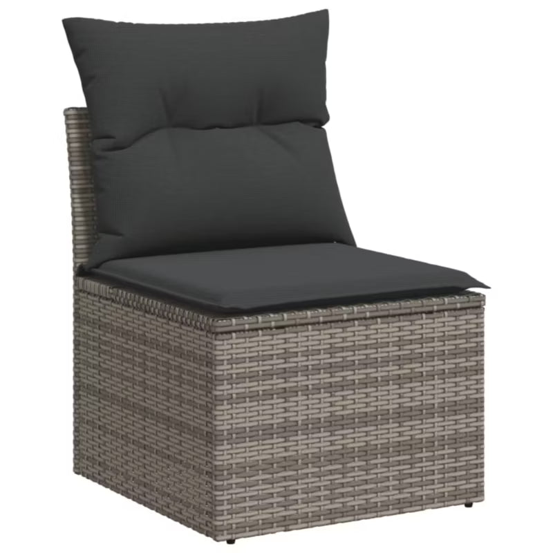 Havesofa Modulopbygget Polybamus Grå med Hynder