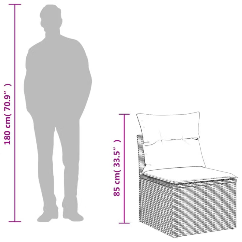 Havesofa Modulopbygget Polybamus Grå med Hynder