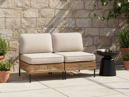 Havesofa Omegana 130x68 cm Lys Beige Technorattan