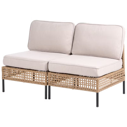 Havesofa Omegana 130x68 cm Lys Beige Technorattan