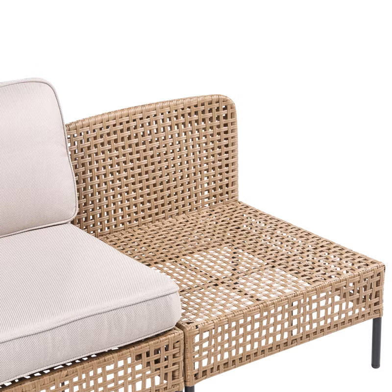 Havesofa Omegana 130x68 cm Lys Beige Technorattan