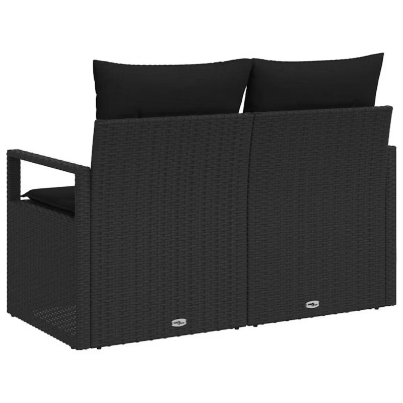 Havesofa Polybam 120x62 cm Sort med Hynder