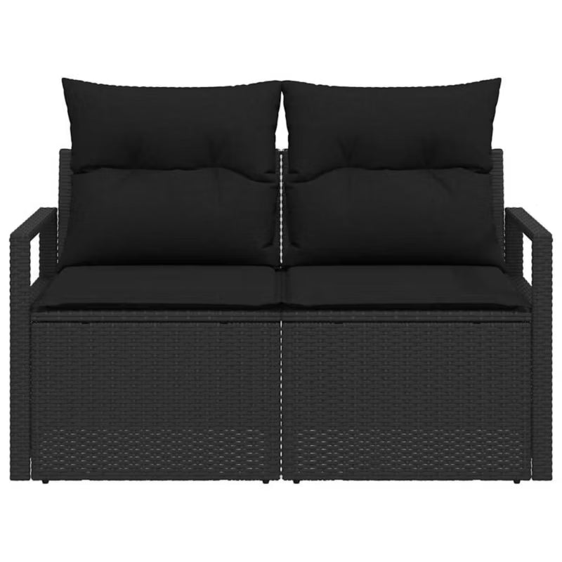 Havesofa Polybam 120x62 cm Sort med Hynder