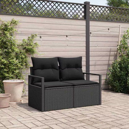 Havesofa Polybam 120x62 cm Sort med Hynder