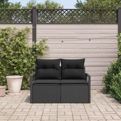 Havesofa Polybam 120x62 cm Sort med Hynder