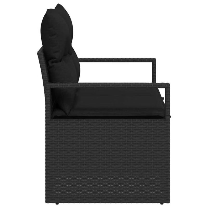 Havesofa Polybam 120x62 cm Sort med Hynder
