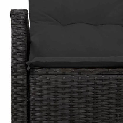 Havesofa Polybam 120x62 cm Sort med Hynder
