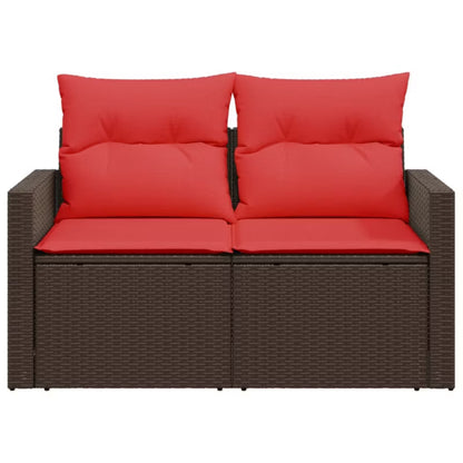 Havesofa Polybambrus 124x62 cm Brun med Hynder