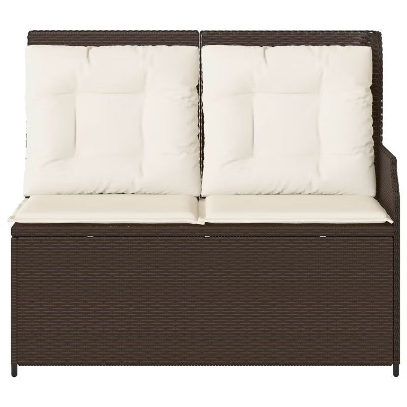 Havesofa Polybambrus Sort med Hynder WM-3394441