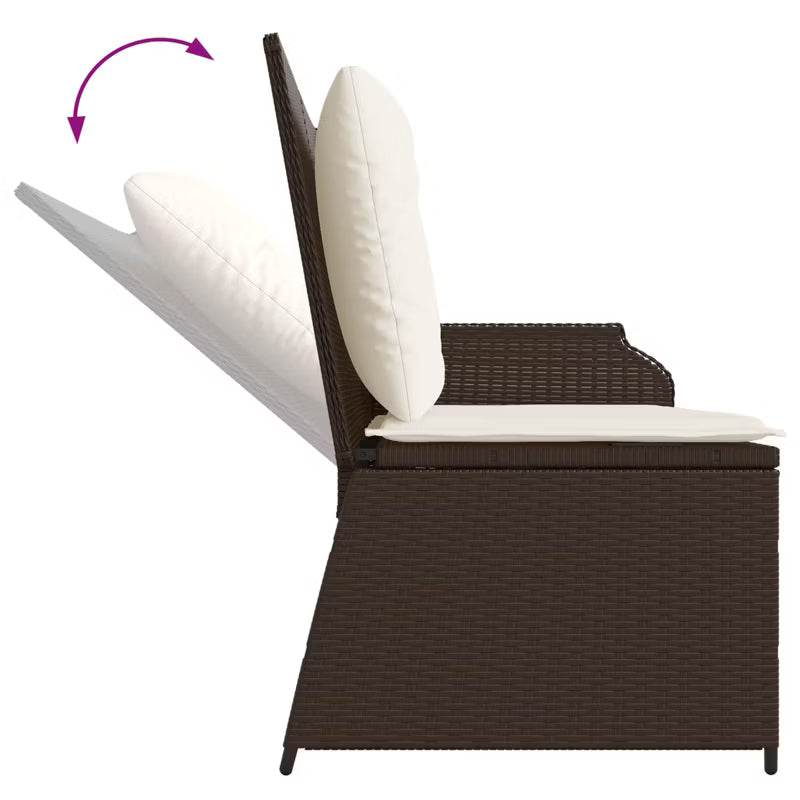 Havesofa Polybambrus Sort med Hynder WM-3394441