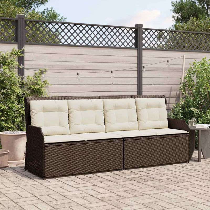 Havesofa Polybambrus Sort med Hynder WM-3394441
