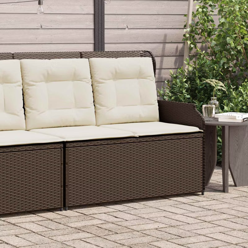 Havesofa Polybambrus Sort med Hynder WM-3394441
