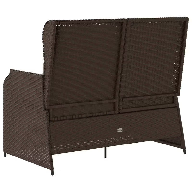 Havesofa Polybambrus Sort med Hynder WM-3394441