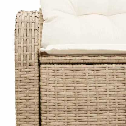 Havesofa Polyratan 124x62 cm Beige med Hynder