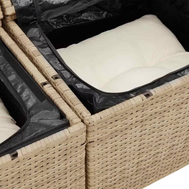Havesofa Poly挖掘rattan 120x62 cm Beige